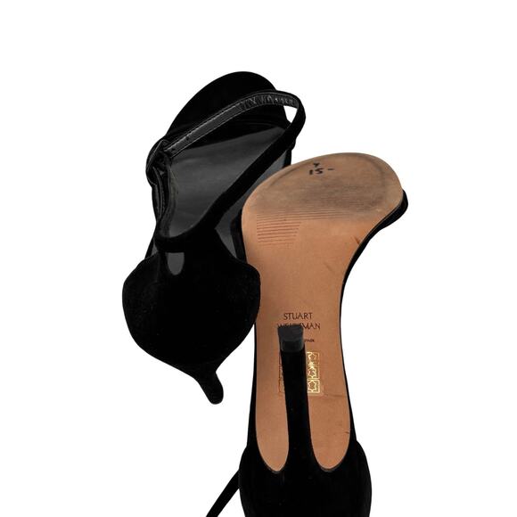 Stuart Weitzman Women's Nudist Sandal Black Goose Bump Size 7 - Picture 6 of 6